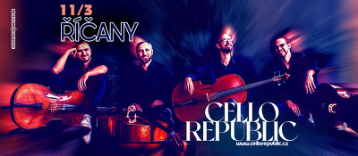 Plakát události Světoznámé kvarteto Cello Republic vystoupí v Říčanech