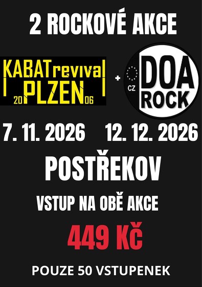 Plakát události Kabát Revival + DOA Rock – zvýhodněná vstupenka