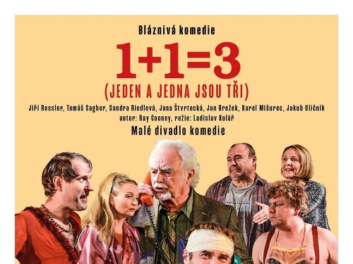 Plakát události 1 + 1 = 3 (Jeden a jedna jsou tři)