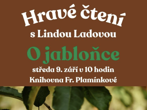 Plakát události Hravé čtení s Lindou Ladovou – O jabloňce