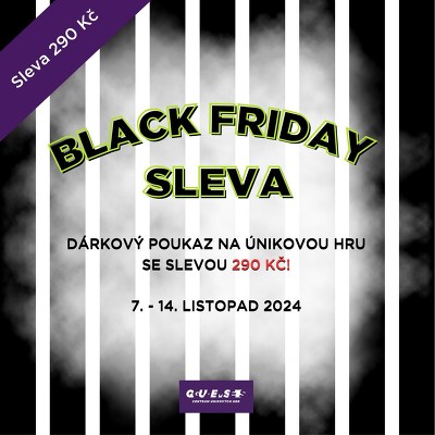 Plakát události BF e-Voucher na Únikovou hru QG-platnost do 31. ledna 2025