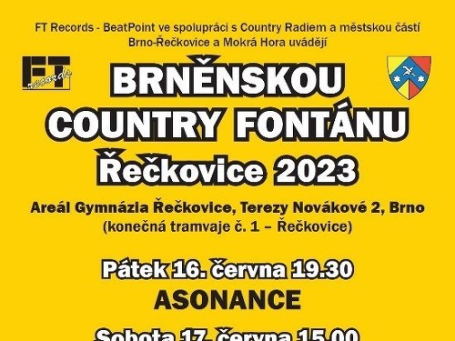 Plakát události Brněnská Country fontána Řečkovice 2023