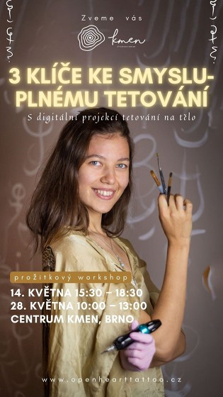 Plakát události 3 klíče ke smysluplnému tetování - prožitkový workshop