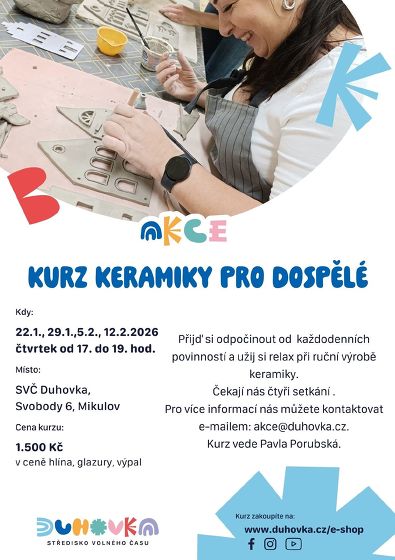 Plakát události Kurz keramiky pro dospělé