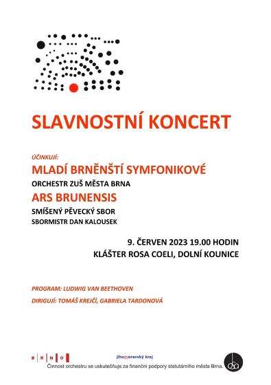 Plakát události Mladí brněnští symfonikové 9. 6. 2023 - přesunuti do kulturního domu