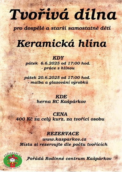 Plakát události Tvořivá dílna - Keramika