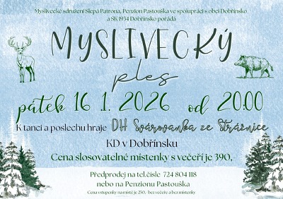 Plakát události Myslivecký ples v Dobřínsku