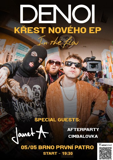 Plakát události DENOI - křest nového EP a velká show v Prvním patře!
