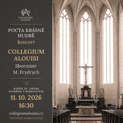 Plakát události Pocta krásné hudbě – koncert Collegium Alouisi
