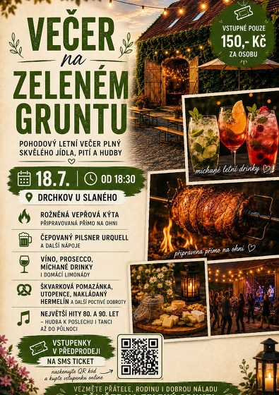 Plakát události Večer na Zeleném gruntu