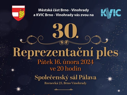 Plakát události 30. Reprezentační ples Městské části Brno - Vinohrady