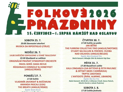 Plakát události Folkové prázdniny 2026
