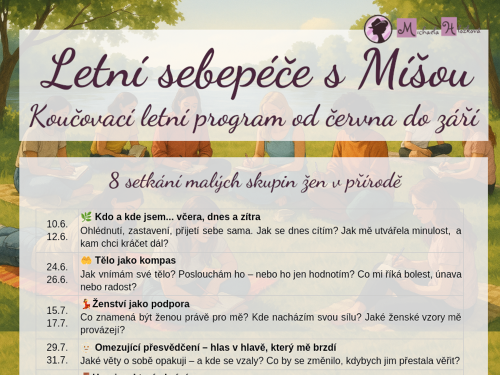 Plakát události Letní sebepéče s Míšou