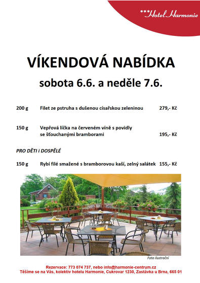 Plakát události Víkendová nabídka 6.6. a 7.6.2026
