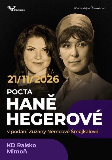 Plakát události Pocta Haně Hegerové v Mimoni