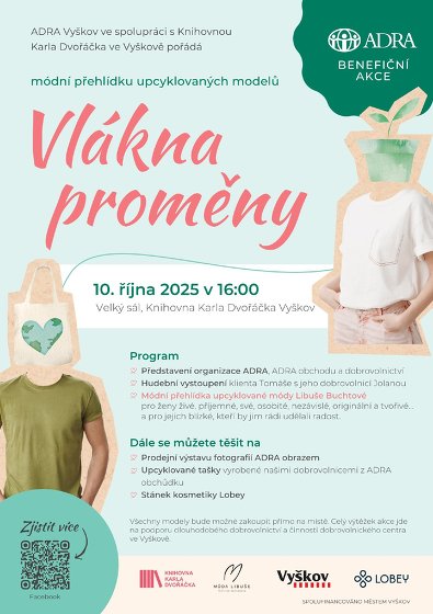 Plakát události Vlákna proměny, benefiční módní přehlídka