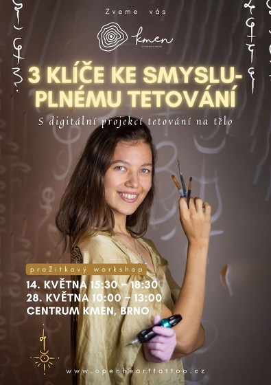 Plakát události 3 klíče ke smysluplnému tetování - prožitkový workshop