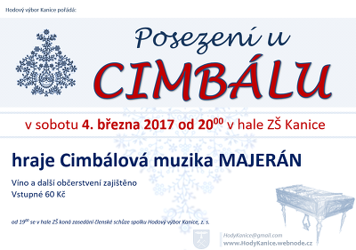 Plakát události Posezení u cimbálu Kanice