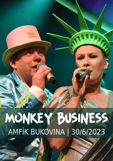 Plakát události Monkey Business na Amfíku Bukovina