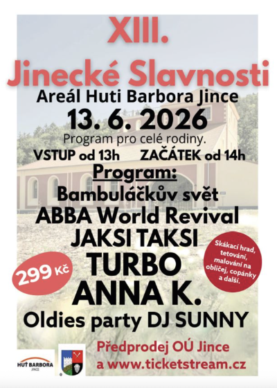 Plakát události Jinecké Slavnosti