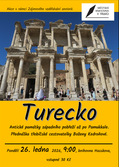 Plakát události Turecko – antické památky západního pobřeží až po Pamukkale / Božena Kedroňová