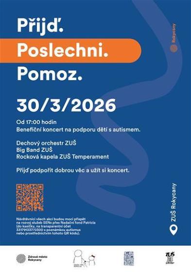 Plakát události Přijď. Poslechni. Pomoz.