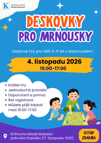 Plakát události Deskovky pro Mrnousky