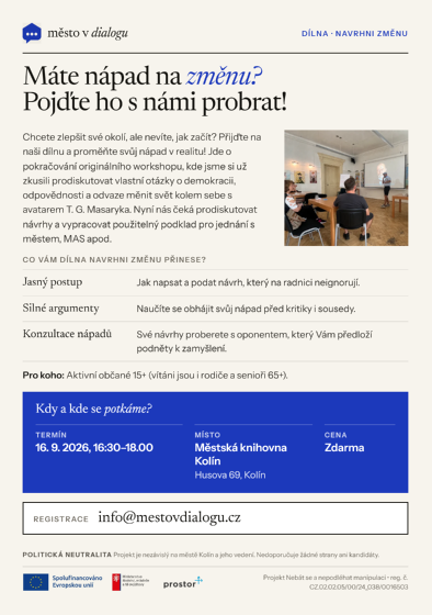 Plakát události Občanská dílna: Navrhni změnu