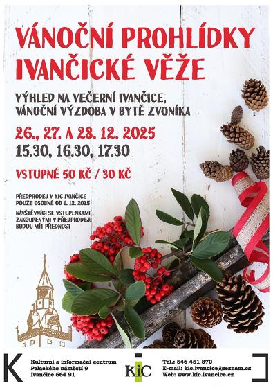 Plakát události Vánoční prohlídky ivančické věže 2025