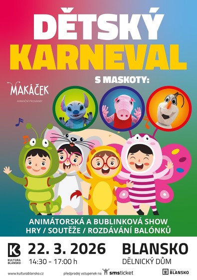 Plakát události Dětský karneval - Blansko