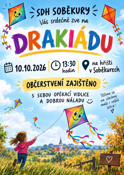 Plakát události Drakiáda SDH Soběkury