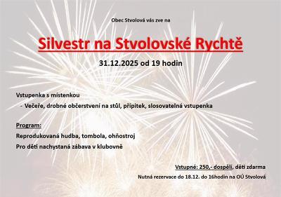 Plakát události Silvestr na Stvolovské rychtě, Stvolová