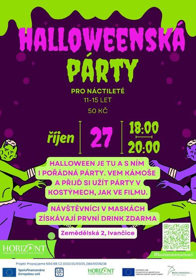 Plakát události Halloweenská párty pro náctileté 2026