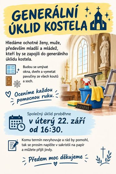 Plakát události Generální úklid kostela