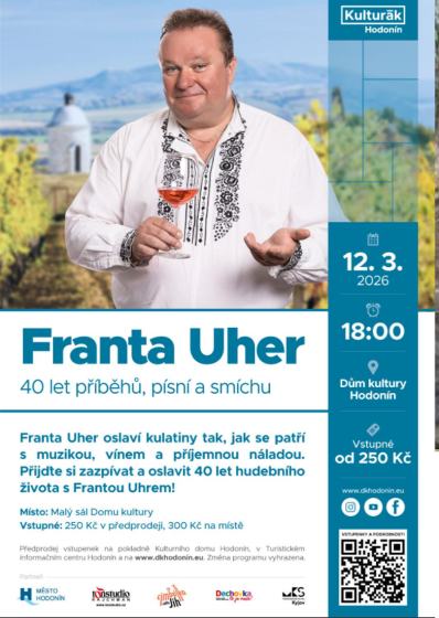 Plakát události Franta Uher – 40 let příběhů, písní a smíchu
