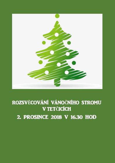 Plakát události rozsvěcování vánočního stromu v Tetčicích