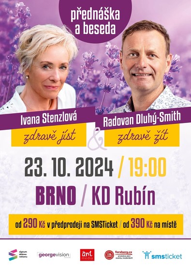 Plakát události Zdravě jíst, zdravě žít - Brno - Stenzlová, Dluhý-Smith