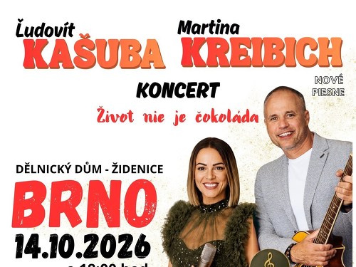 Plakát události Koncert Ľudovít Kašuba a Martina Kreibich v Brně - Židenice