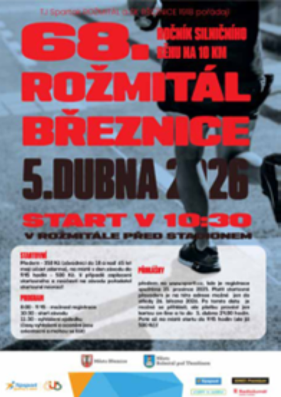 Plakát události 68. ročník silničního běhu na 10 kilometrů - Rožmitál Březnice