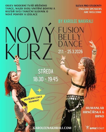 Plakát události Kurz Fusion Belly Dance v Brně