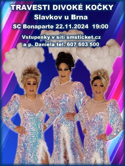 Plakát události Travesti Divoké kočky ve Slavkově u Brna