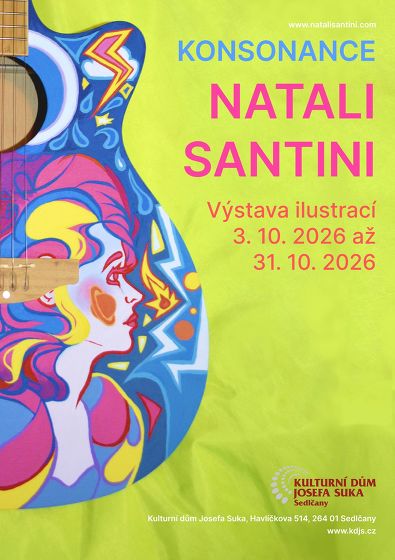 Plakát události Natali Santini - Konsonance (výstava kytarových ilustrací a autorského designu)