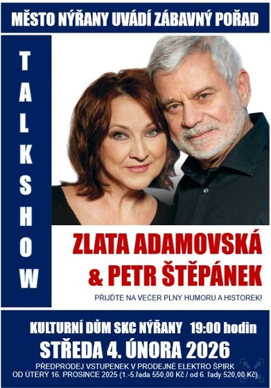 Plakát události Talkshow Zlata Adamovská a Petr Štěpánek