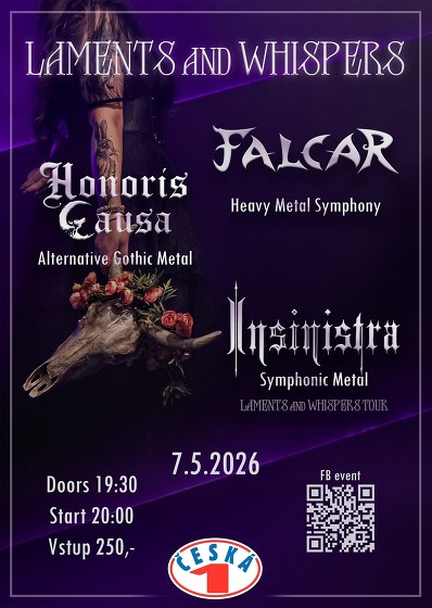 Plakát události Laments And Whispers: Insinistra, Honoris Causa, Falcar