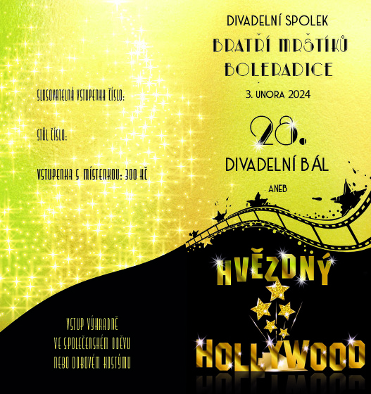 Plakát události 28. divadelní bál aneb Hvězdný Hollywood