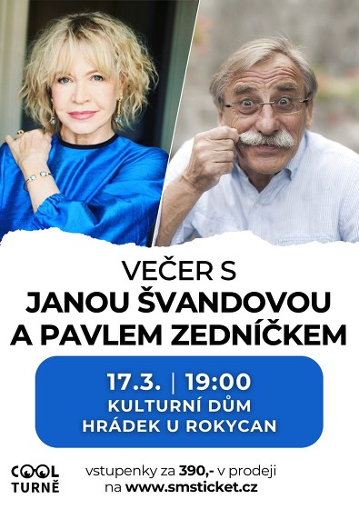 Plakát události Večer s Janou Švandovou a Pavlem Zedníčkem