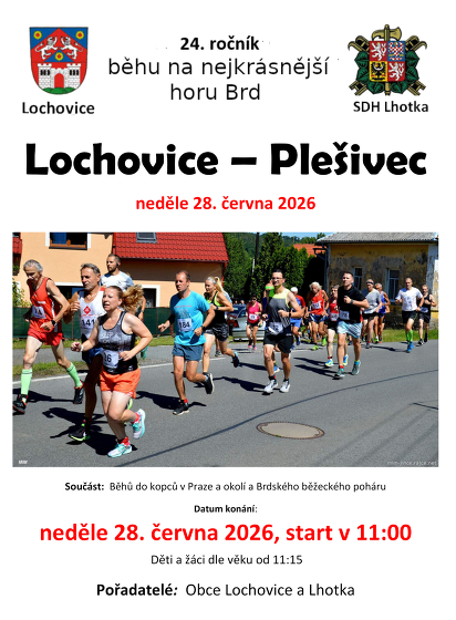 Plakát události 24. ročník běhu na nejkrásnější horu Brd: Lochovice - Plešivec
