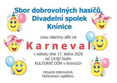 Plakát události Karneval pro děti, Knínice