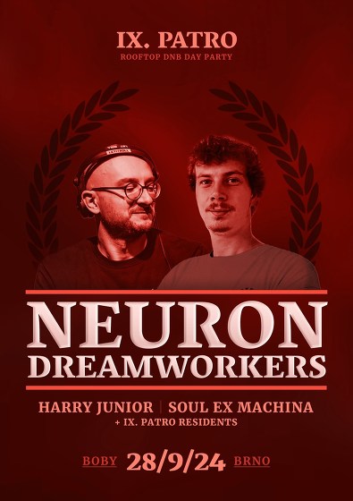 Plakát události IX. PATRO - Rooftop DNB Day Party w/ NEURON & DREAMWORKERS