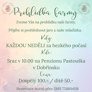 Prohlídky farmy Penzion Pastouška